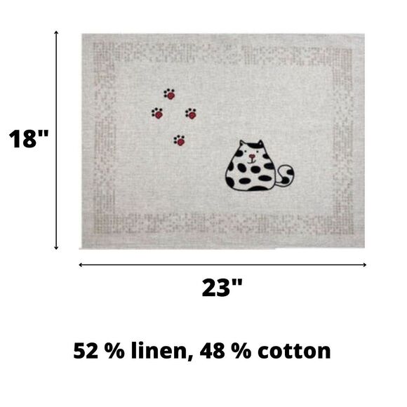 Best Kitchen Towels - Lovely Cats (23" x 18" each) Linen / Cotton Mix - Picture 9 of 10